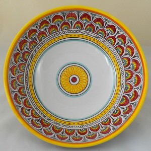 BOWL “PENNE DI PAVONE ROSSO ANTICO”  FROM CM. 25