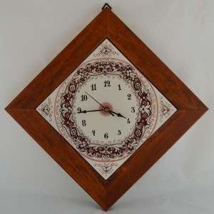 CLOCK “RICCO DERUTA FONDO ROSSO” WITH WOODEN FRAME FROM CM. 28,5