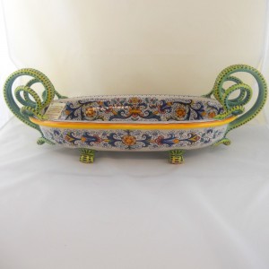 OVAL CENTERPIECE WITH SNAKE HANDLES “RICCO DERUTA” FROM CM. 60