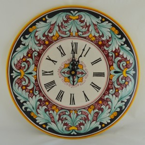 OROLOGIO “VOLUTE VERDI FONDO ROSSO E NERO”  DA CM. 35