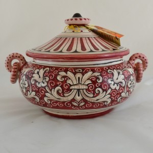 BISCOTTIERA C/MANICI &ldquo;FONDO ROSSO&rdquo;