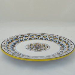 PIATTO DA TAVOLA FONDO “PENNE DI PAVONE CELESTE” DA CM 23
