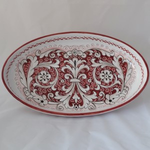 OVAL SMOOTH TRAY “FONDO ROSSO” CM. 50