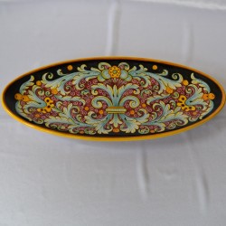 OVAL TRAY “FONDO ROSSO E NERO” CM. 54