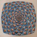 VASSOIO QUADRATO "PENNE DI PAVONE CELESTE" DA CM 40X40