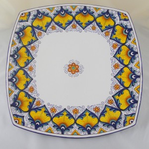 VASSOIO QUADRATO “OCCHIO DI PENNA DI PAVONE” DA CM. 40